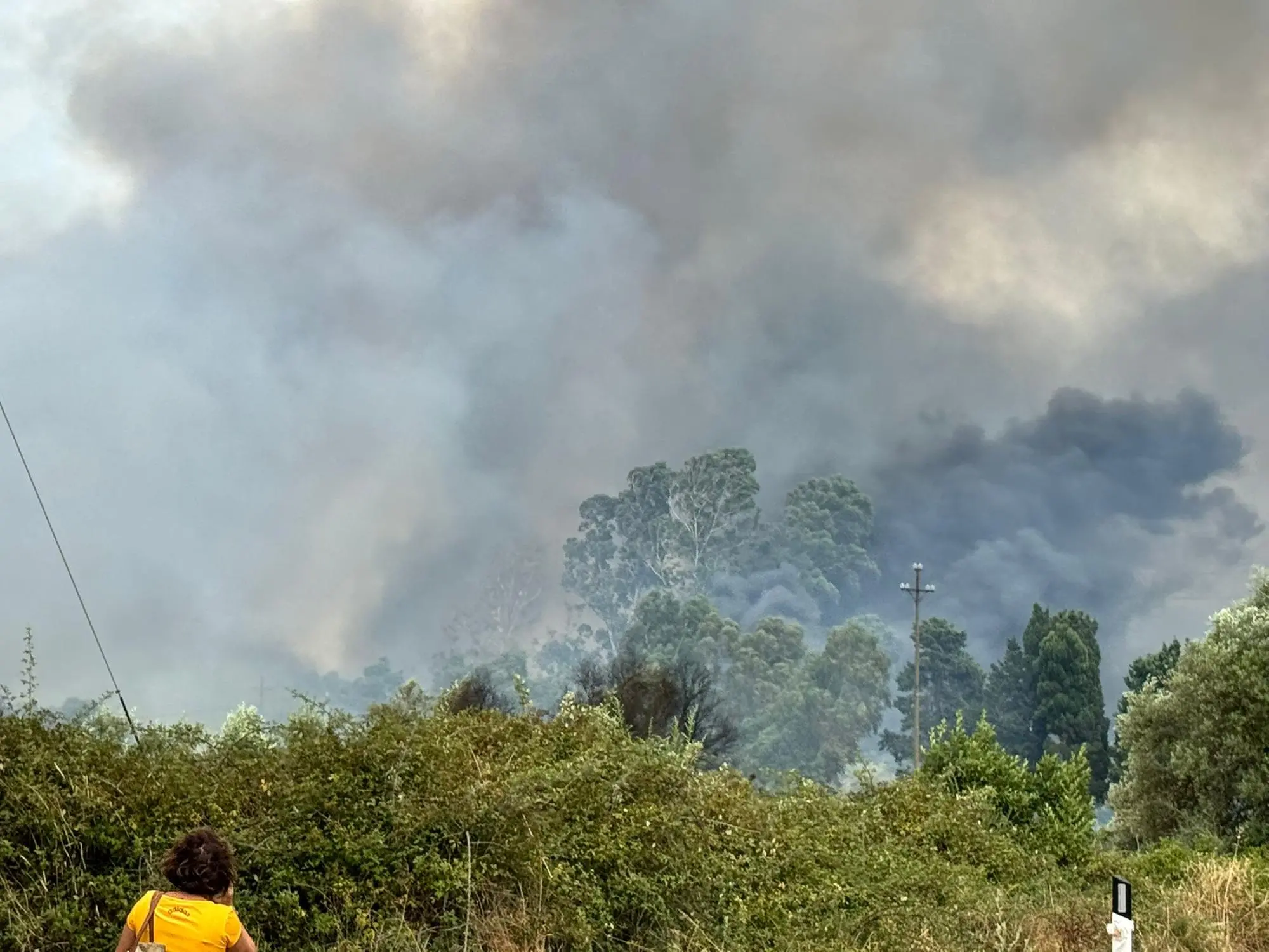 L'incendio alle porte di Villacidro (foto Gianluigi Deidda)
