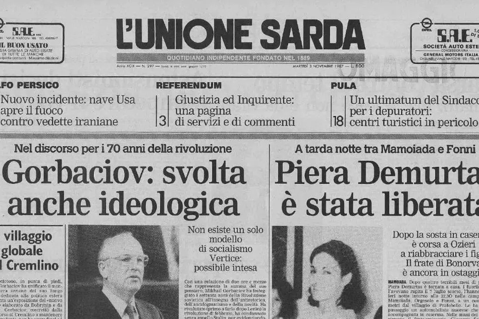 #AccaddeOggi: 2 novembre, liberata Piera Demurtas