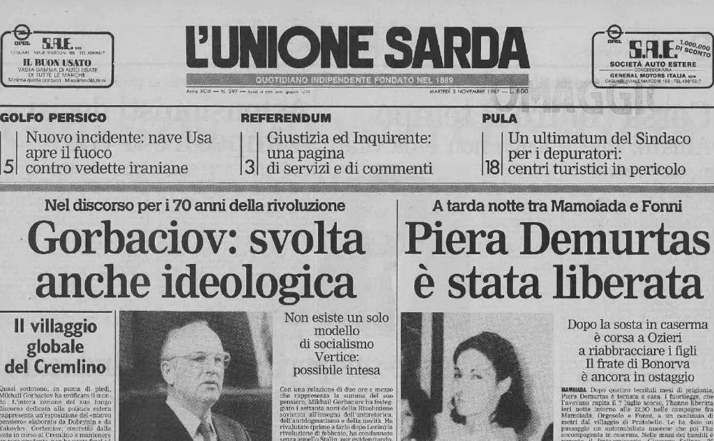 #AccaddeOggi: 2 novembre, liberata Piera Demurtas