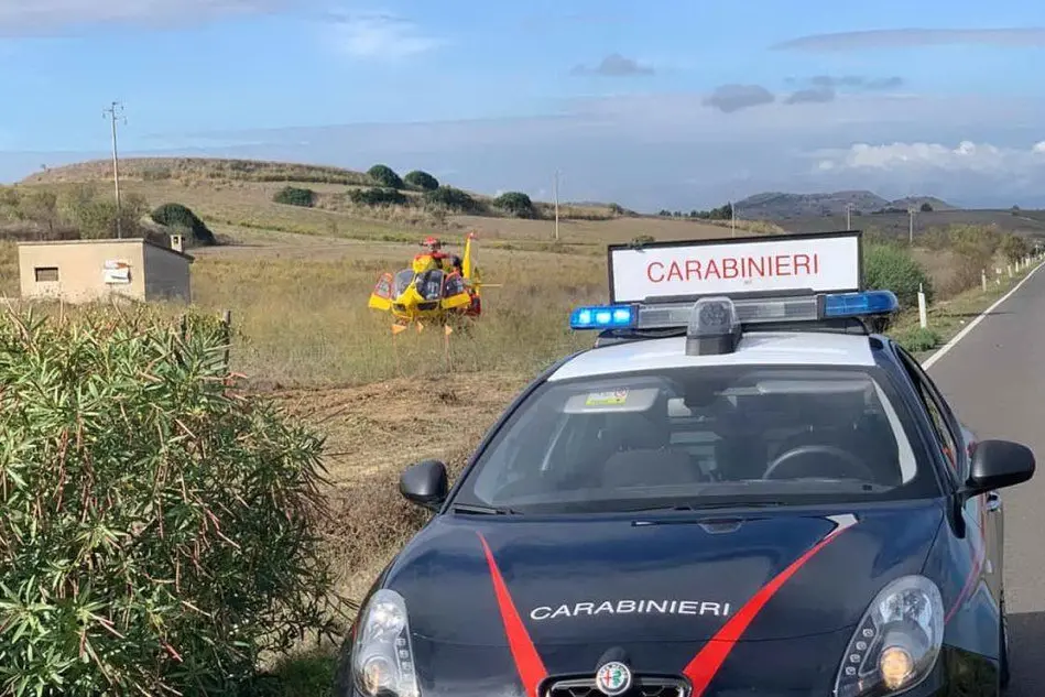Carabinieri ed elisoccorso sul  posto (Foto Carabinieri)