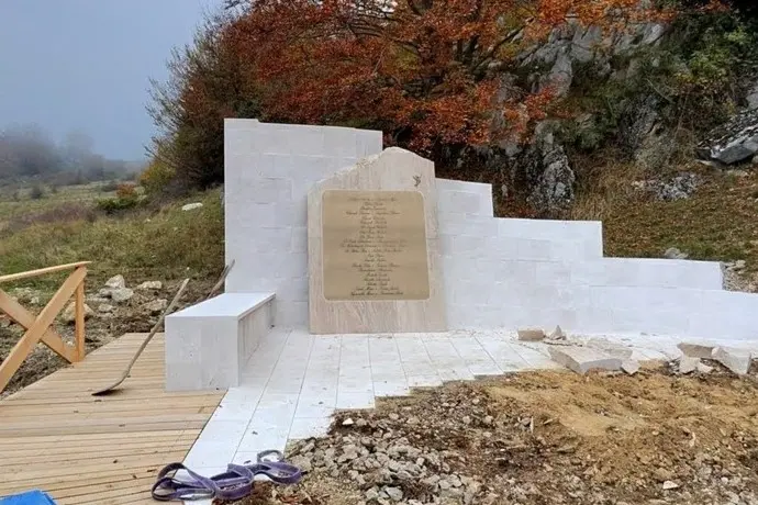 Il Giardino della Memoria che sarà inaugurato a Rigopiano (foto Ansa)