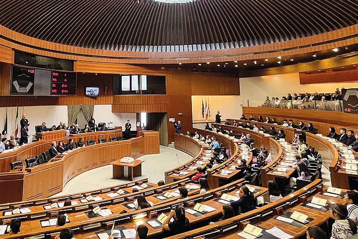 L'aula del Consiglio regionale (L'Unione Sarda)