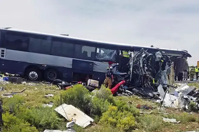 Il bus coinvolto nell'incidente