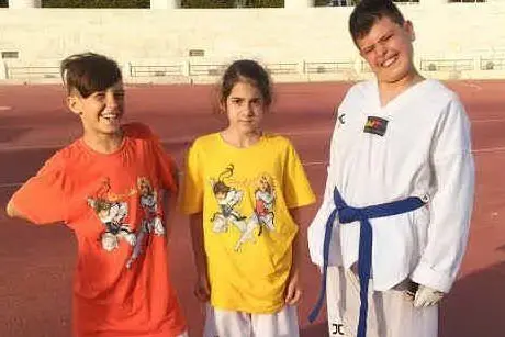 Alcune giovani promesse del Centro Taekwondo Capoterra