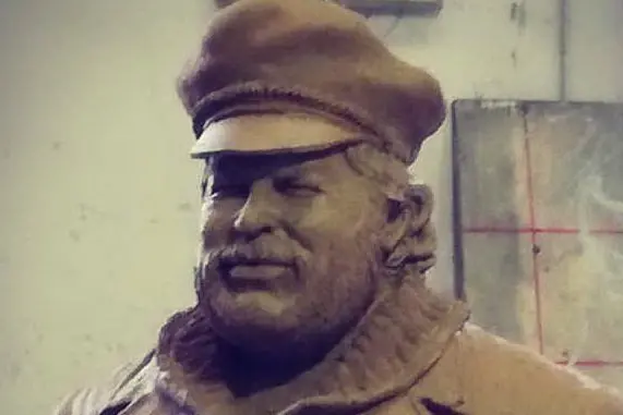 Un particolare della statua in lavorazione (foto ufficio stampa)