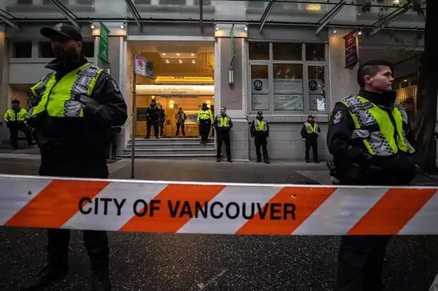 La scena del crimine a Vancouver (foto Ansa)