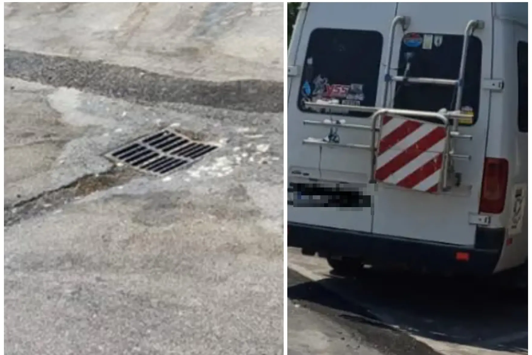 Un camper e un tombino a Renaredda
