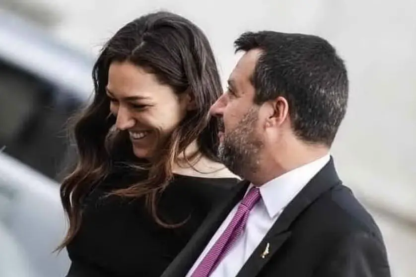 Francesca Verdini e Matteo Salvini (Archivio L'Unione Sarda)