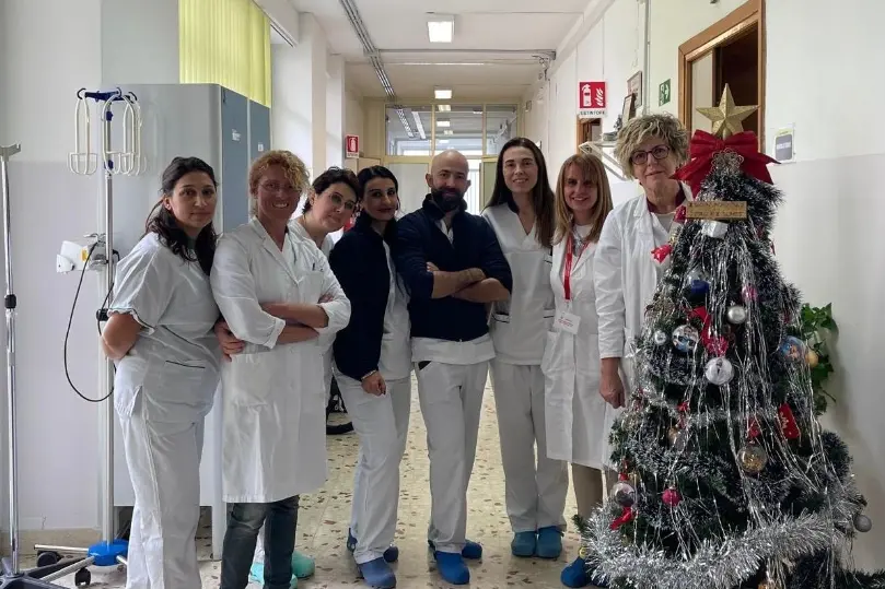 Il personale della Stroke Unit di Sassari (Foto Aou)