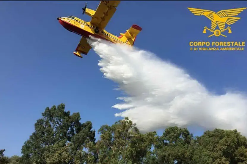 Lo spegnimento dell'incendio ad Arzachena