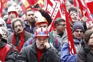 Il corteo della Fiom e CGgil a Cagliari (Nico Belillo)