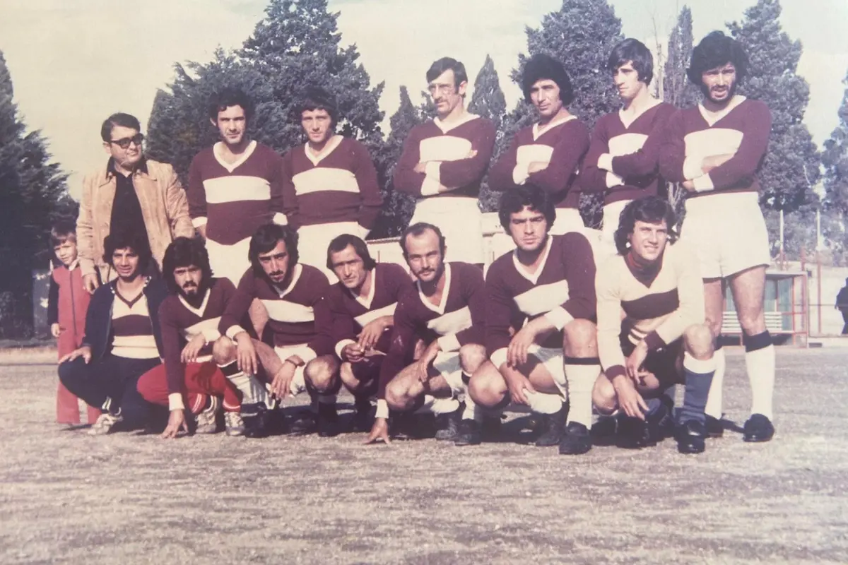 Nella foto, una delle prime squadre di calcio della Polisportiva Marrubiu (foto concessa)