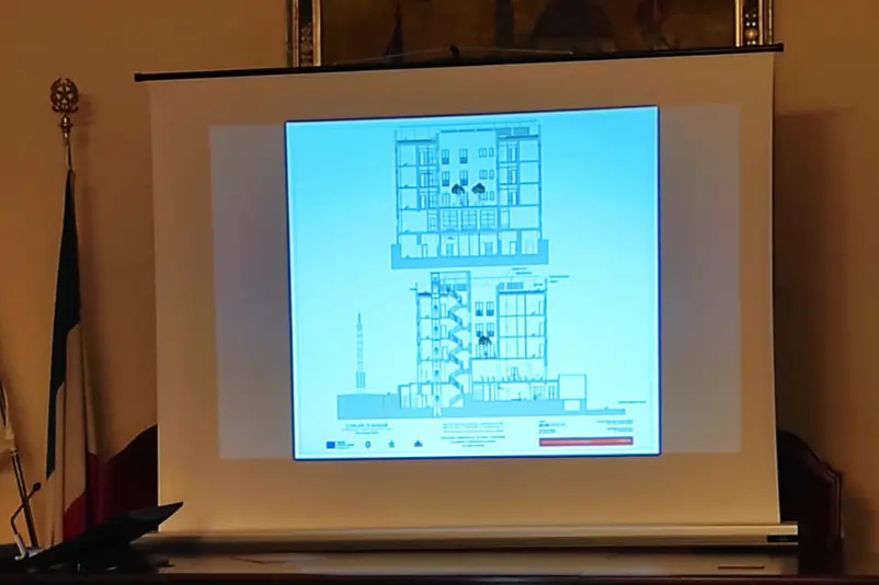 La presentazione del progetto dell'ex hotel Turritania (foto G. Marras)