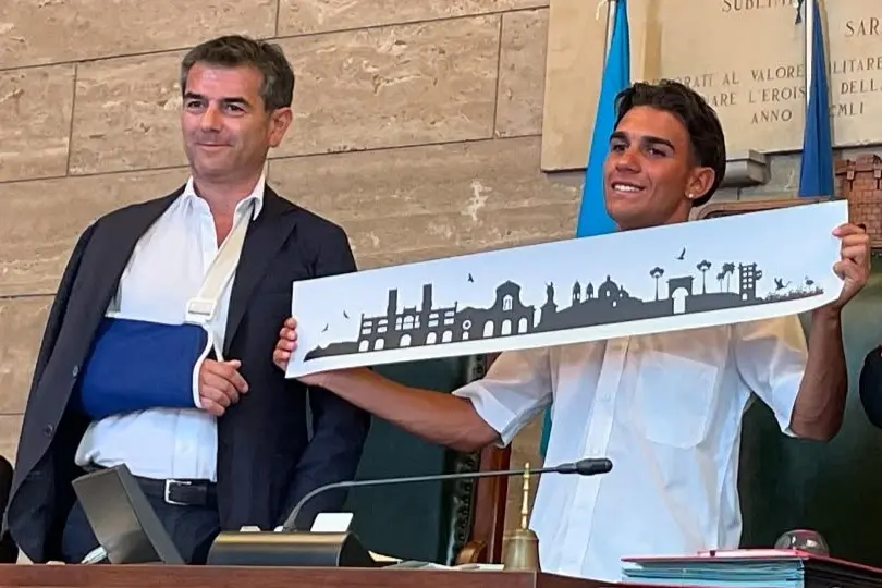 Luca Vitalino Palmas premiato in Municipio a Cagliari