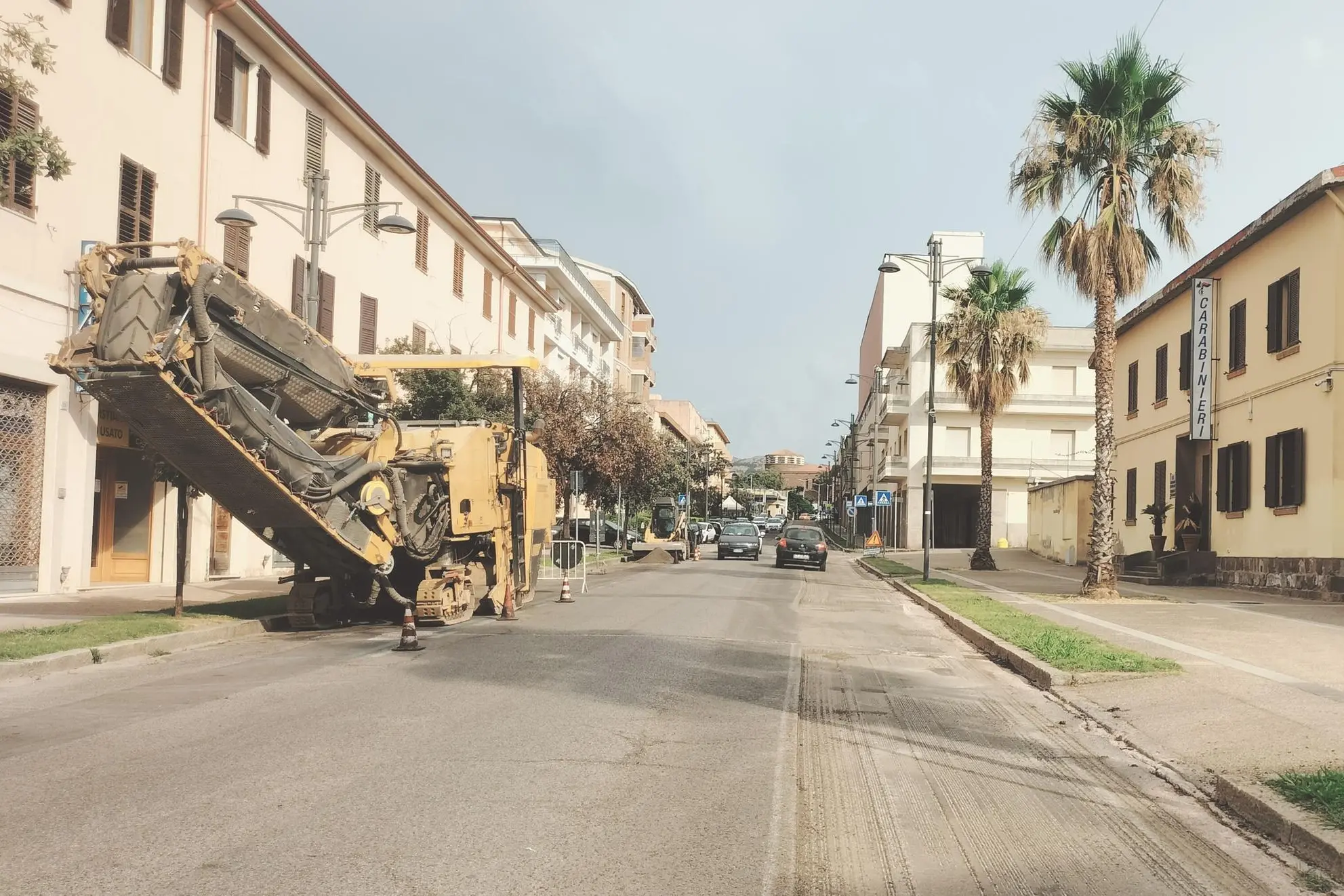 L'avvio dei lavori in viale Gramsci. (foto a.s.)