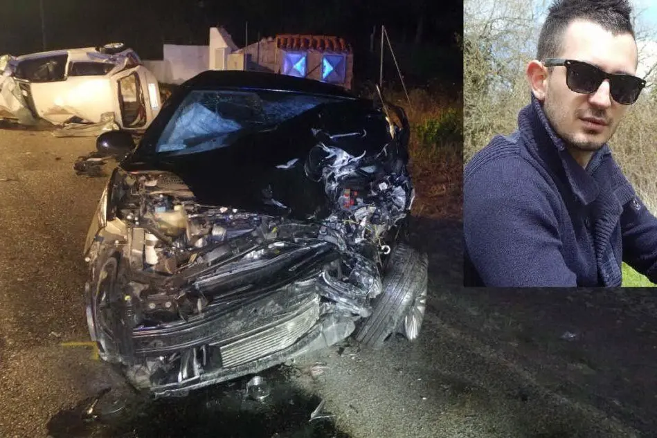 Le auto coinvolte nell'incidente e la vittima, Gavino Piana