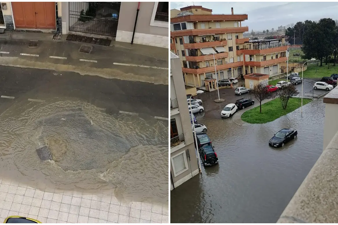 Via Risorgimento, a Pirri (L'Unione Sarda)