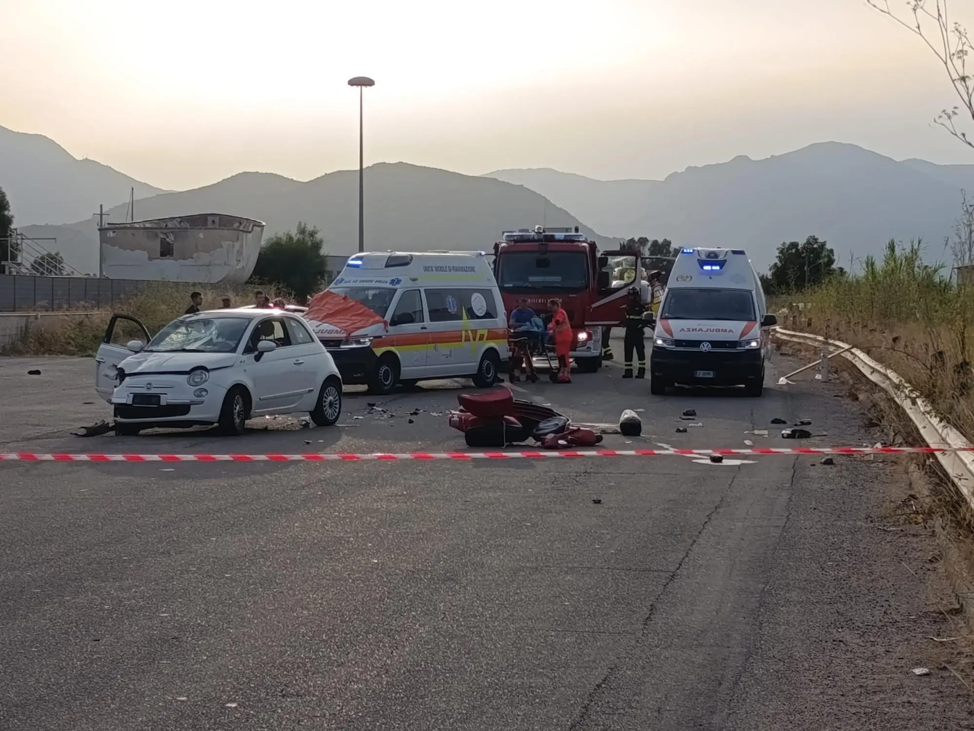 L'incidente a Tortolì (foto Secci)