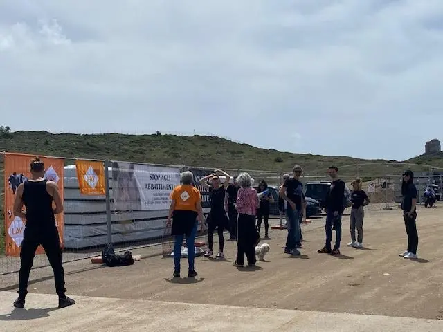 La protesta (foto Pinna)