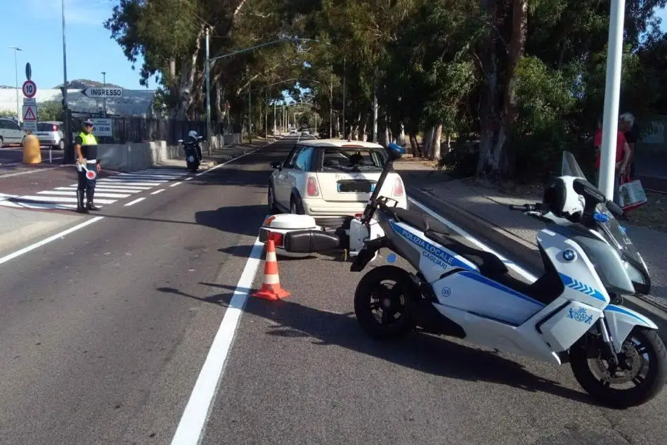 L'incidente (foto Polizia municipale)