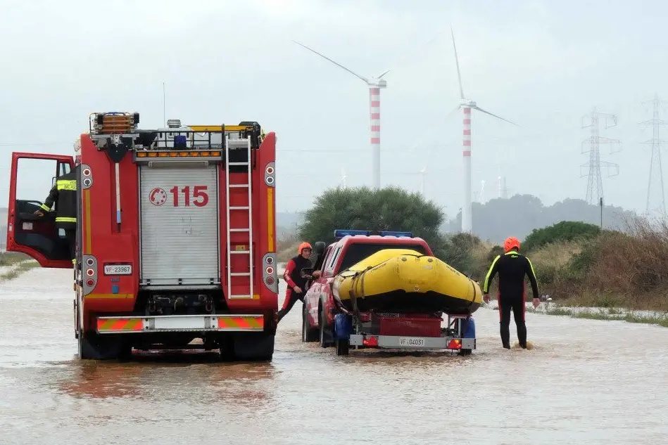 L'alluvione a Capoterra (Foto L'Unione Sarda)