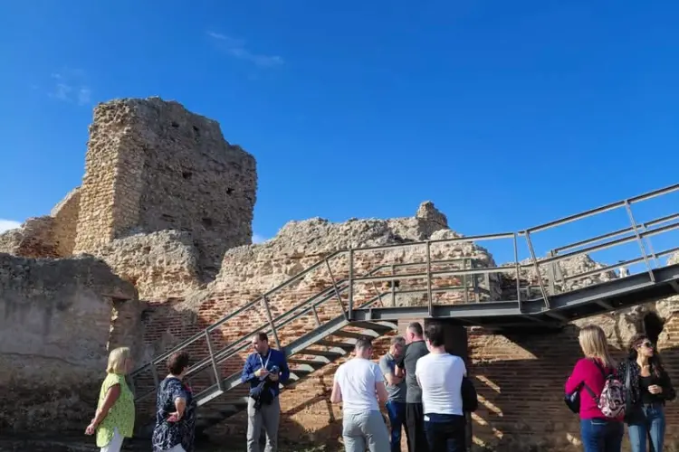 La visita degli irlandesi all'area di Turris a Porto Torres (foto concessa)