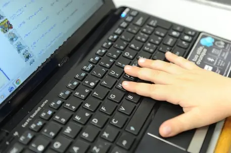Un minore al computer (Ansa)