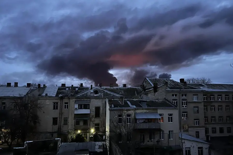 La città di Odessa sotto attacco (Ansa)