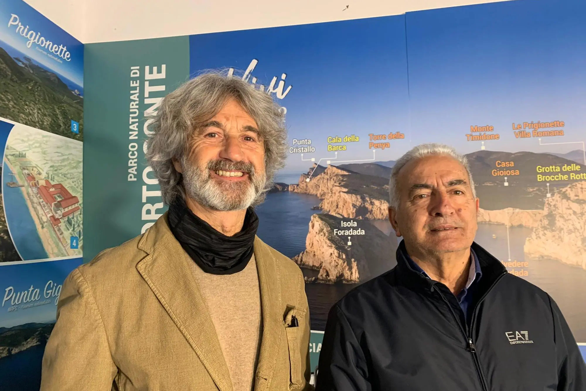 Da sinistra il presidente del Parco di Porto Conte Raimondo Tilloca con il vice presidente Adriano Grossi (foto Fiori)