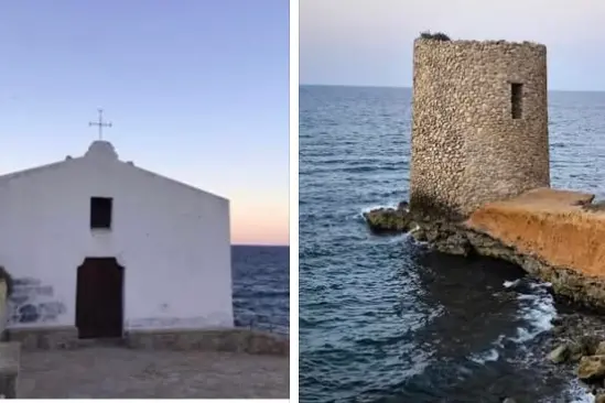 La chiesetta di Balai Vicino e la Torre di Abbacurrente (foto Pala)