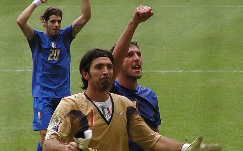 Con Buffon dopo la vittoria contro la Francia