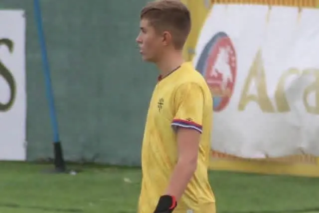 Il portiere del Cagliari Under 14 Leonardo Cioni