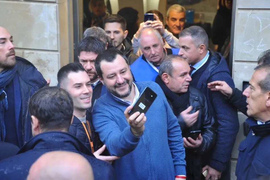 Matteo Salvini a Oristano (Archivio L'Unione Sarda)