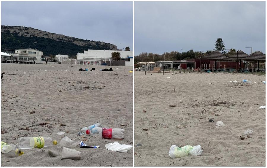 Poetto, dopo il festino notturno resta il degrado: la spiaggia invasa dai rifiuti