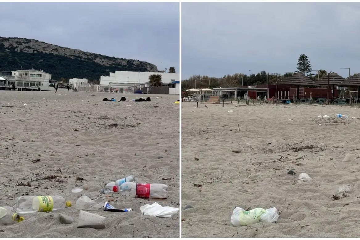 Poetto, la quarta fermata invasa dai rifiuti (foto L'Unione Sarda)