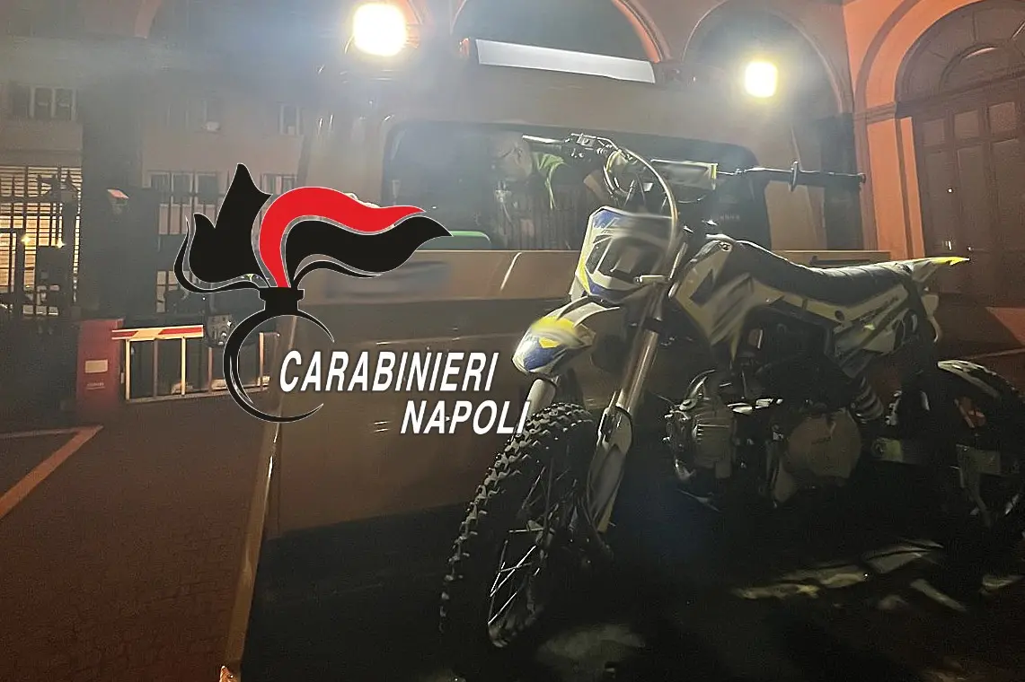 La mini moto sequestrata (foto Carabinieri)