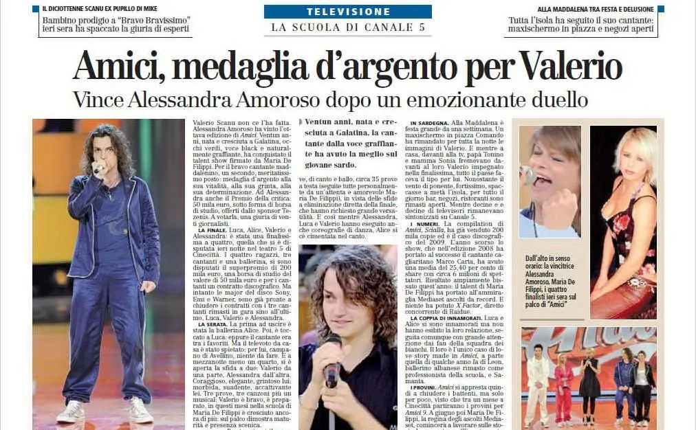 Il talent show televisivo è stato vinto da Alessandra Amoroso