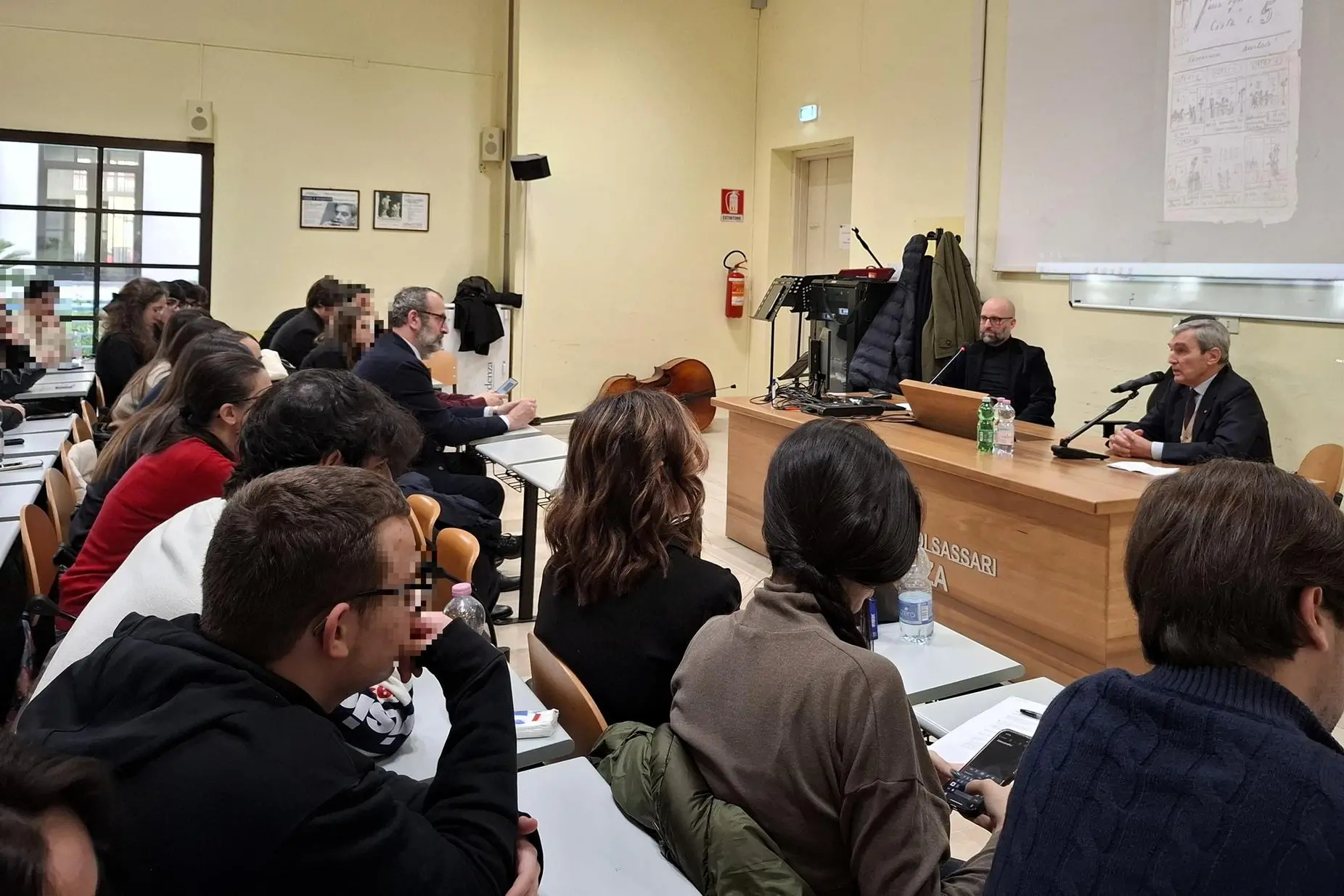 L'incontro con Baggi Sisini, a destra nell'immagine (foto ufficio stampa)