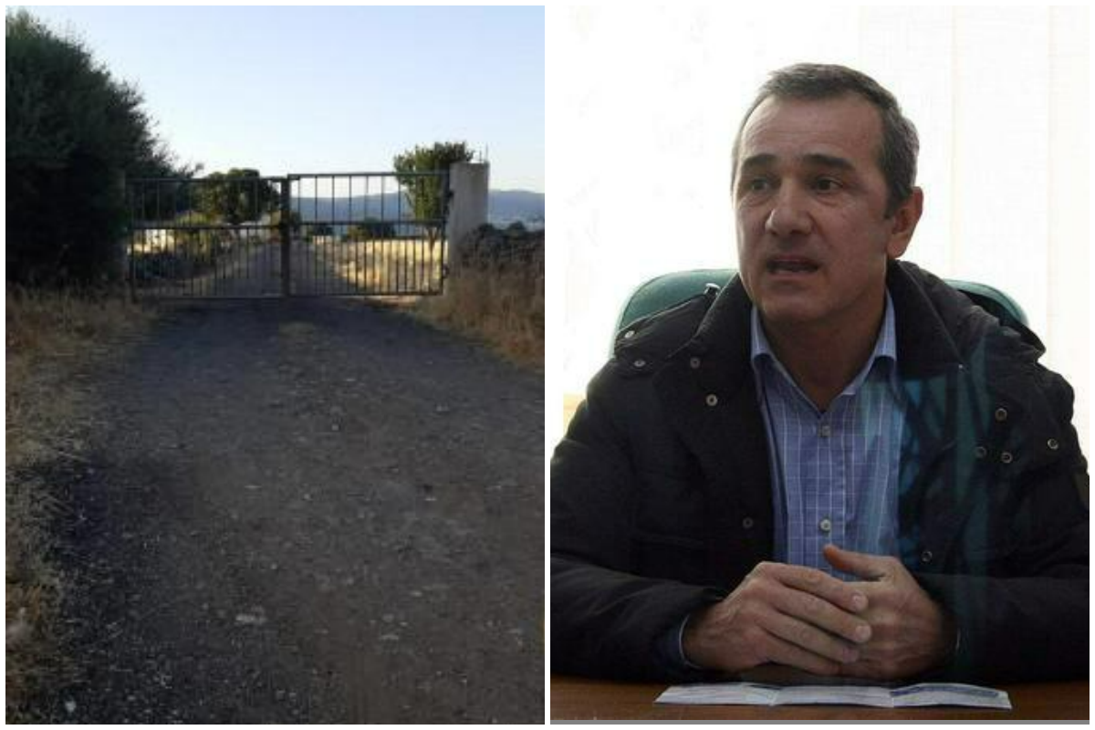 Il luogo dell'aggressione e, a destra, l'ex sindaco Morittu (foto L'Unione Sarda)