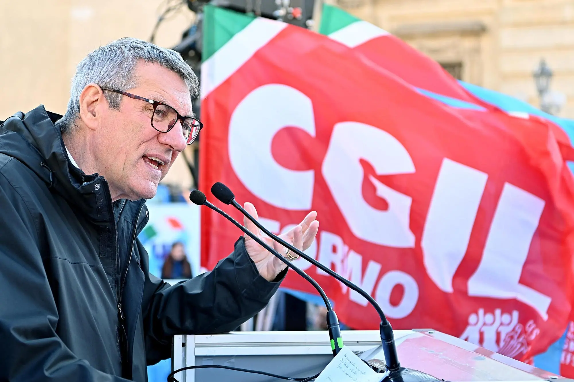 Maurizio Landini, segretario generale CGIL (Ansa)