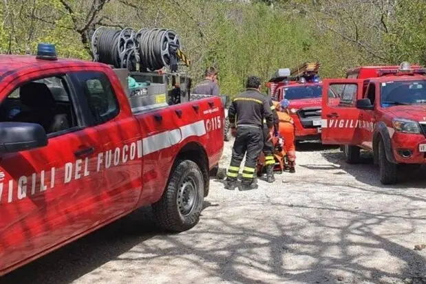 Un intervento di soccorso dei vigili del fuoco