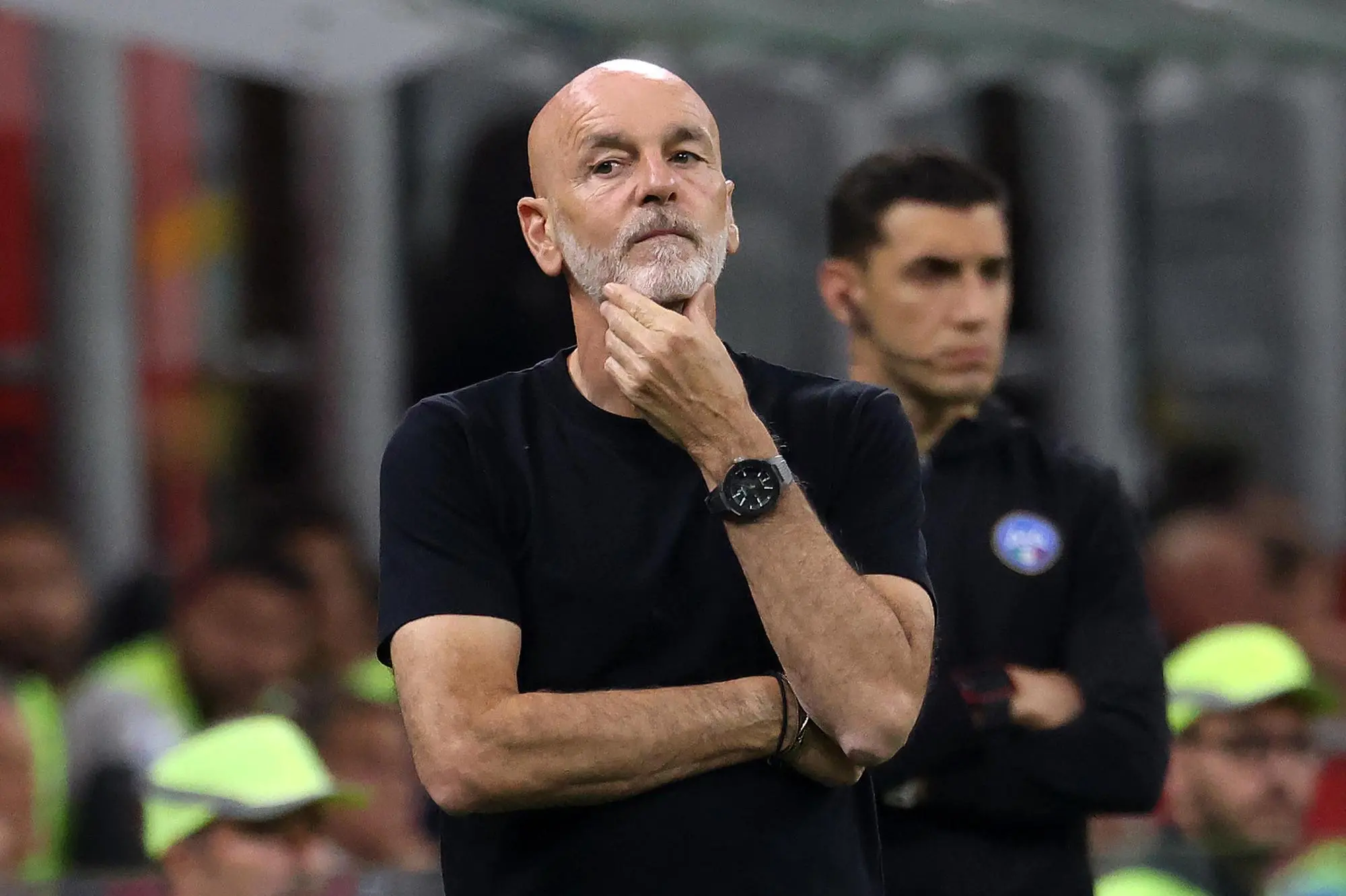 AC Milan’s manager Stefano Pioli reacts during the Italian serie A soccer match between AC Milan and Cagliari at Giuseppe Meazza stadium in Milan, 11 May 2024. ANSA / MATTEO BAZZI