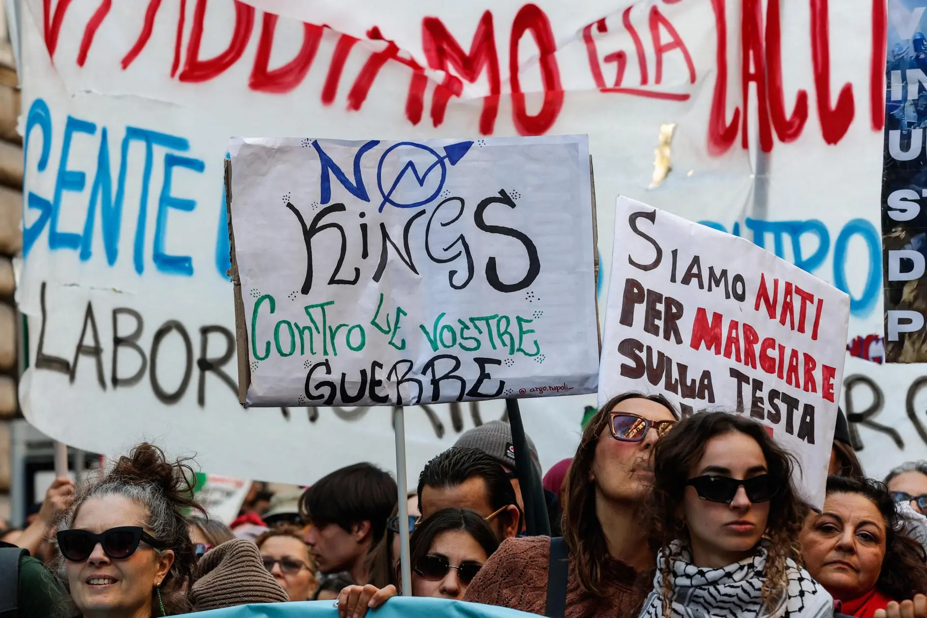 La manifestazione No Kings a Roma (foto ANSA/GIUSEPPE LAMI)
