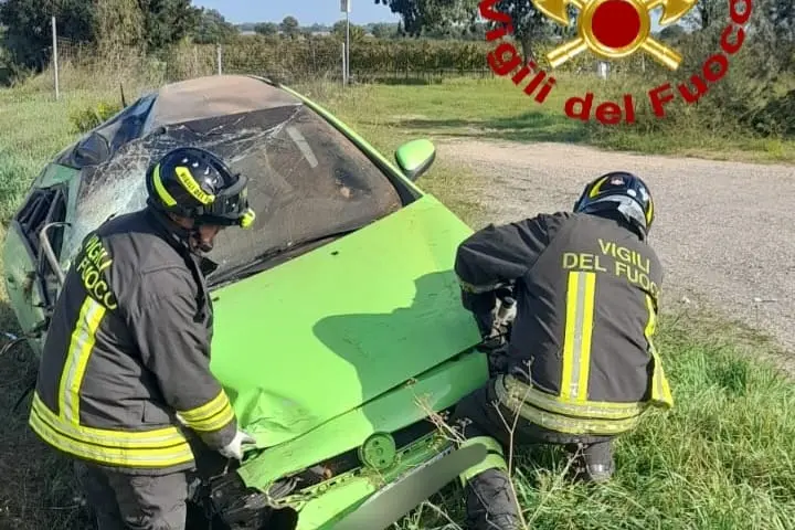 Il luogo dell'incidente (foto Vigili del fuoco)