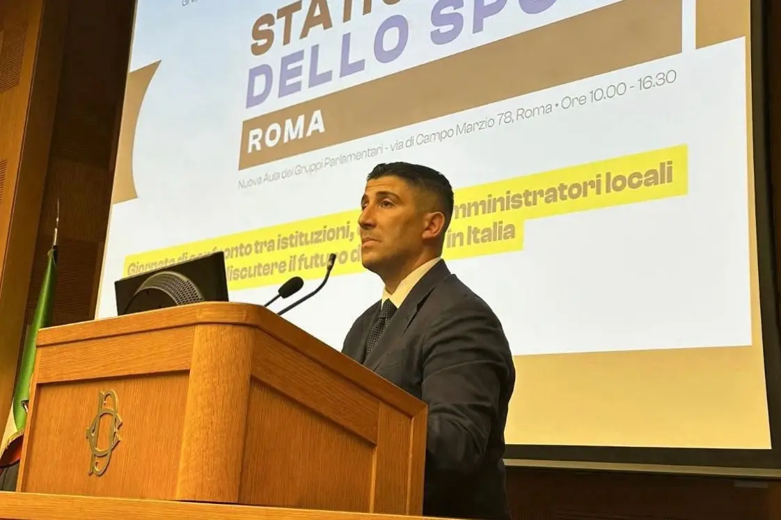 Andrea Melis durante il suo intervento agli Stati generali dello sport