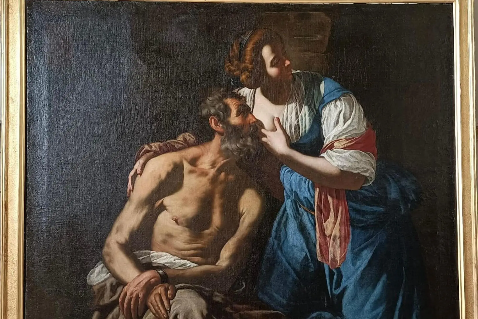 Il dipinto &quot;Caritas Romana&quot; di Artemisia Gentileschi ritrovato dai Carabinieri in Austria (foto Ansa)
