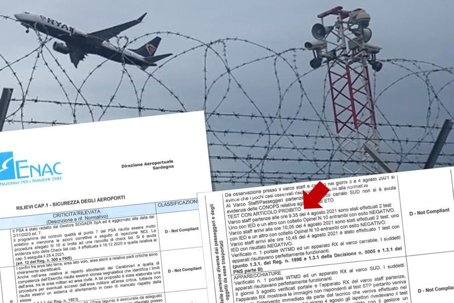 I documenti segreti del report Enac (foto L'Unione Sarda)