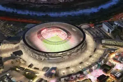 Il nuovo stadio, secondo il progetto del club giallorosso