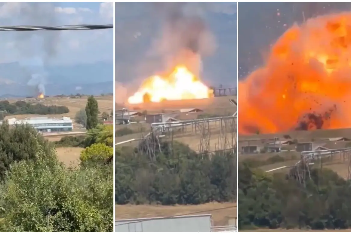 Le immagini dell'esplosione (foto da frame video)