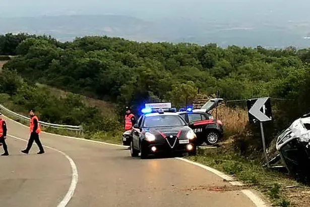 L'incidente sulla provinciale fra Gergei e Isili (foto L'Unione Sarda - Pintori)